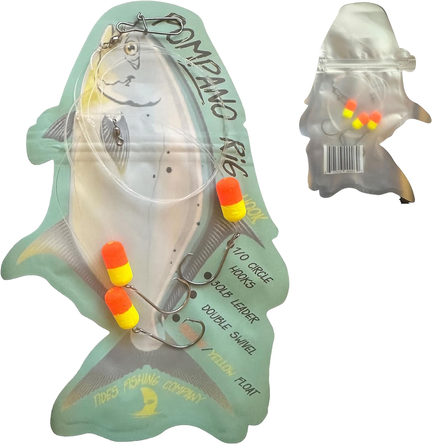  Gourami 6/12PCS Saltwater Pompano Rigs For Surf Fishing,Double  Drops High-Low Fluorocarbon Pompano Rig